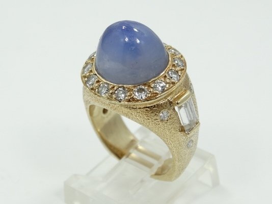 7.00CT Blue Star Sapphire/1.25CTW Diam. 14K Ring (1 of 5)