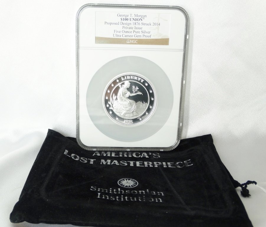 Smithsonian Union 5 Oz. Slvr Coin UC Gem Prf NGC (1 of 6)
