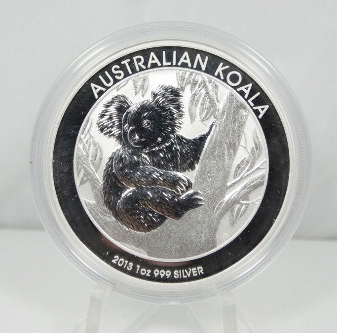 2013 Aus. 1 Oz. Silver Koala $1 BU Mint Capsule (1 of 2)