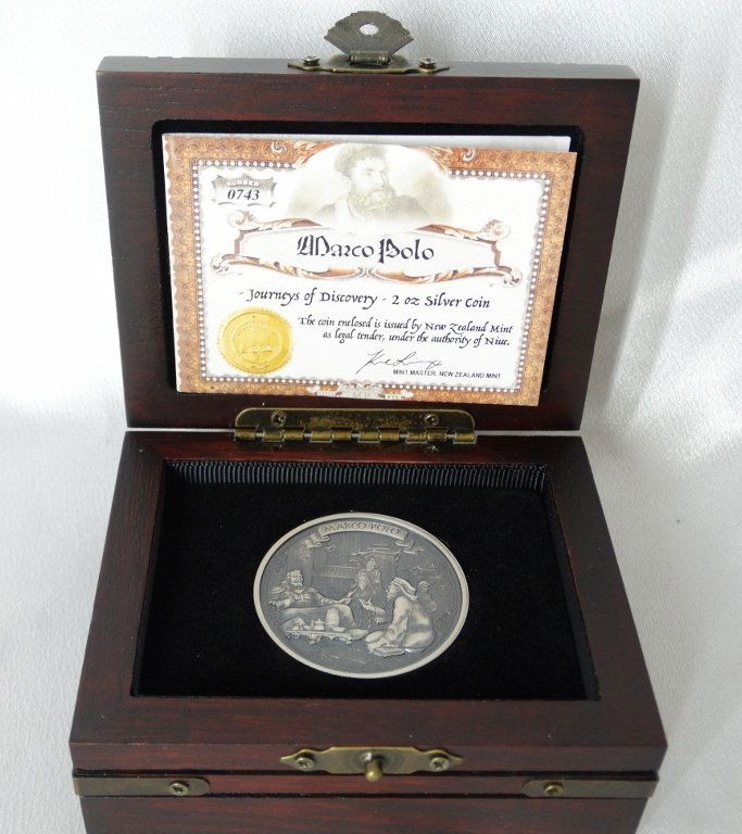 2015 Niue 2 Oz. Silver $5 Marco Polo Coin W/COA (1 of 6)