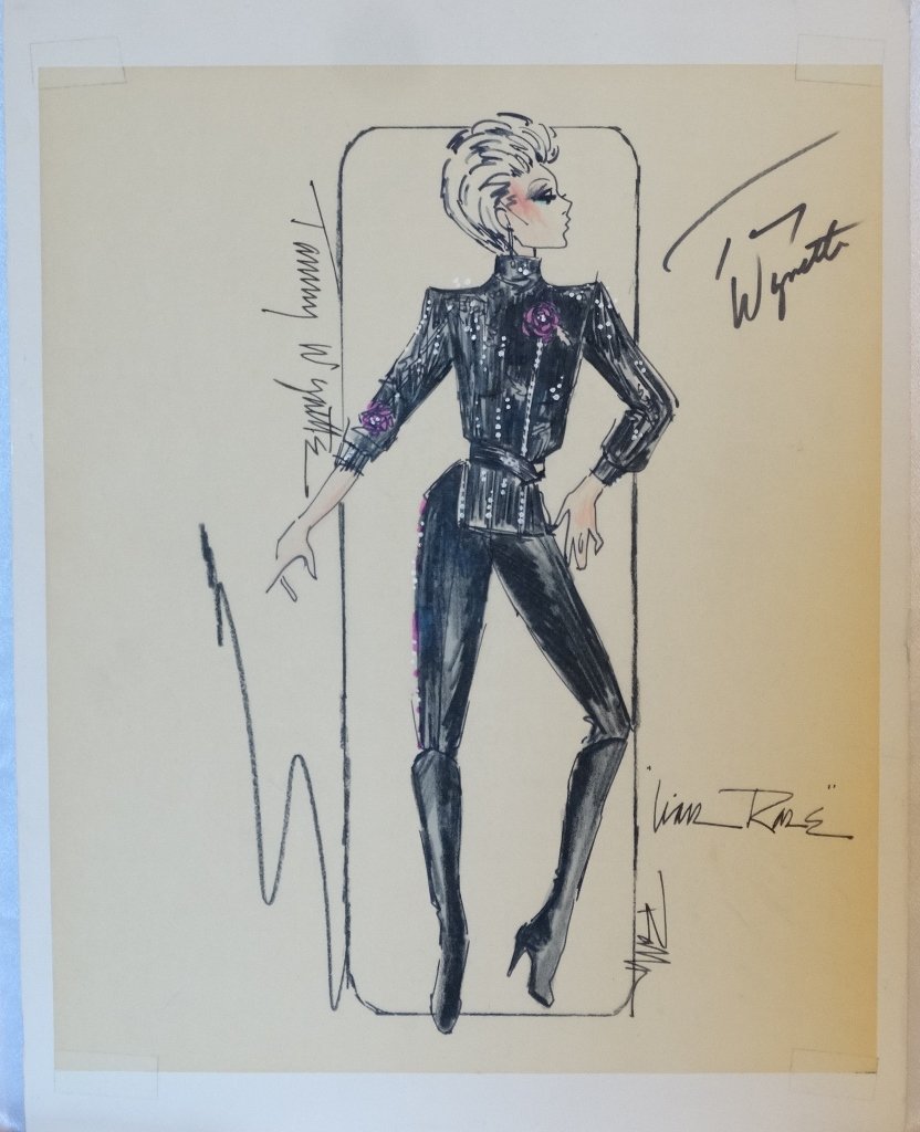 Tammy Wynette Orig. Costume Sketch Signed W/COA (1 of 7)