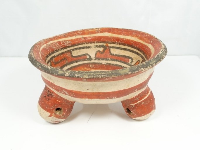 Mayan Campeche Pottery Tripod Vessel 500-600 AD (1 of 4)