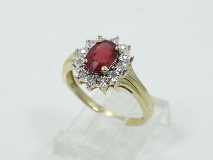 3/4ct Near Flawless Ruby & 14K Ring W/Diamonds (1 of 3)