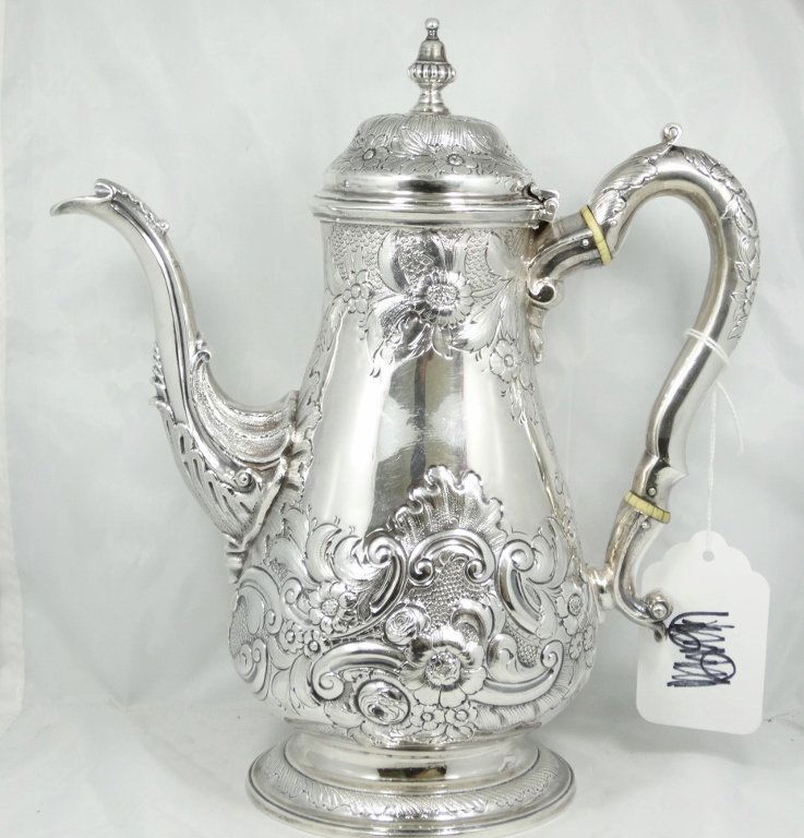 1803 English George III Sterl. Silver Coffee Pot (1 of 8)