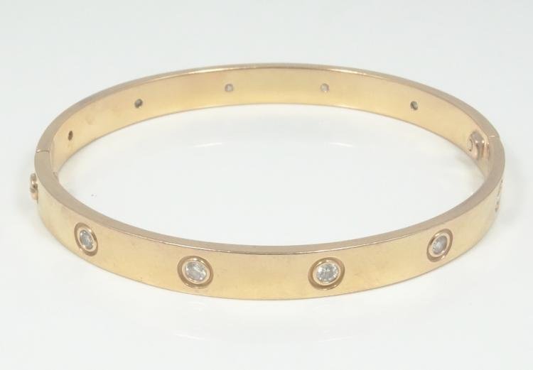 Cartier Style 18K Rose Gold/1.00CTW Diam. Bangle (1 of 4)