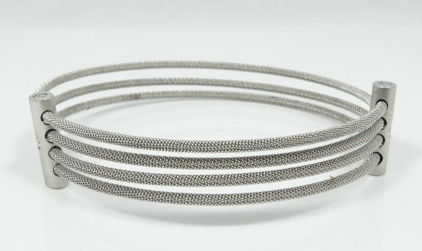 Designer"Age"Solid Platinum Bracelet W/Diamonds (1 of 6)