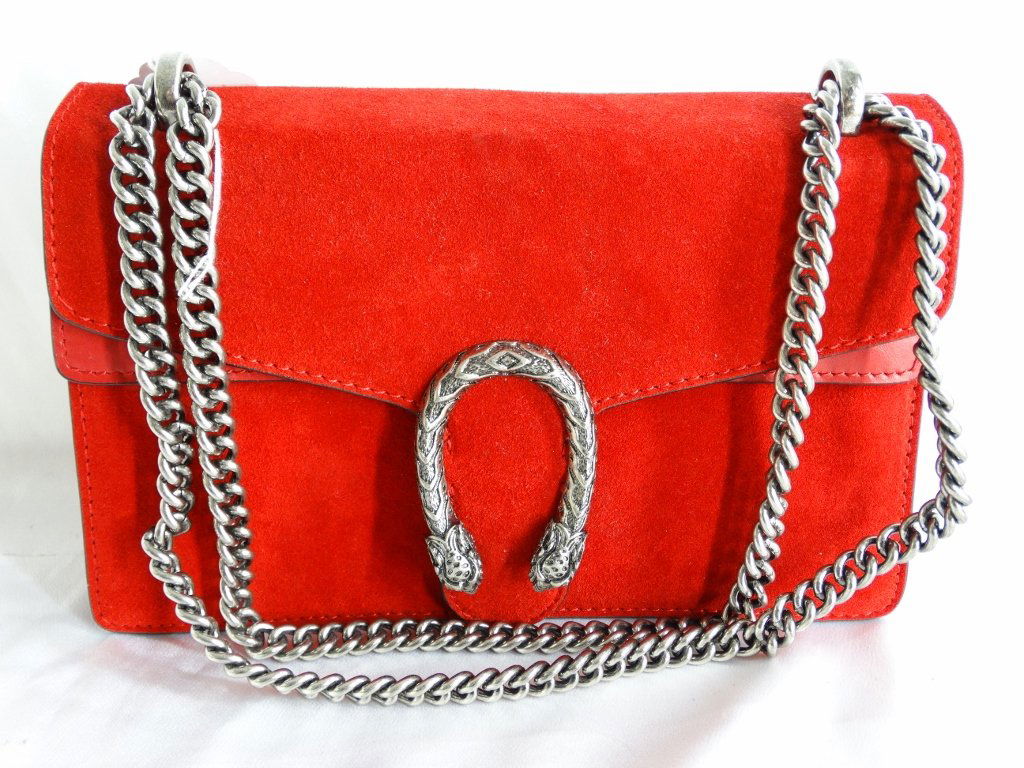 gucci red suede bag