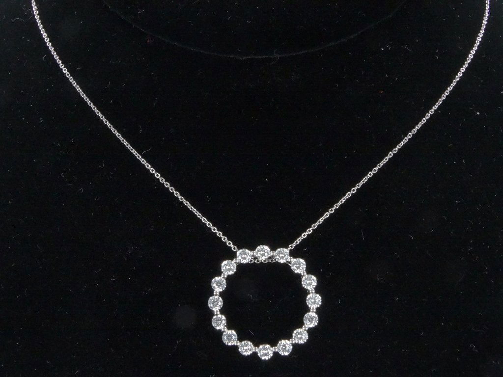 1.60CTW VVS2-VS1/F-G Diamond & Plat. Hoop Necklace (1 of 6)