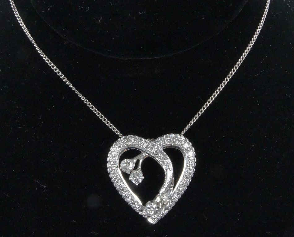 2.00CTW SI1-SI2/G-H Diamond & 14K Heart Necklace (1 of 4)