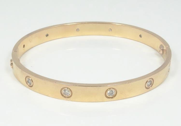Cartier Style 18K Rose Gold/1.00CTW Diam. Bangle (1 of 4)