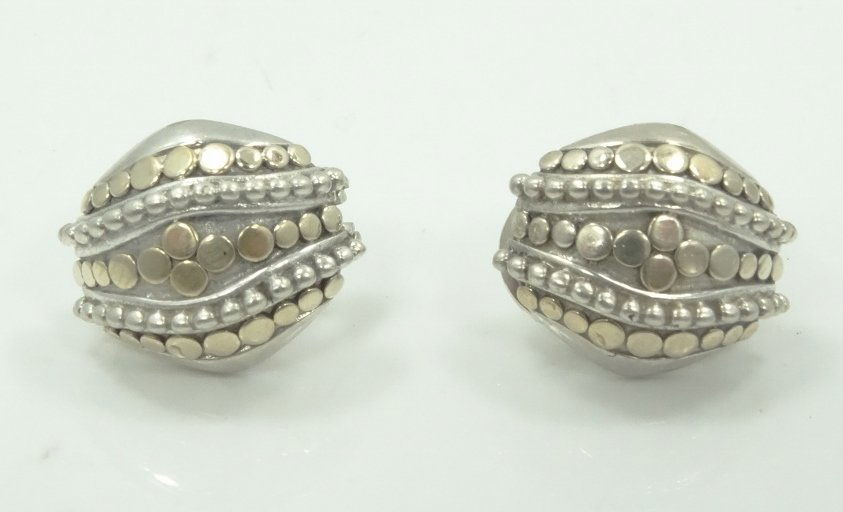 John Hardy Sterling Silver & 18K "Dot" Earrings (1 of 4)