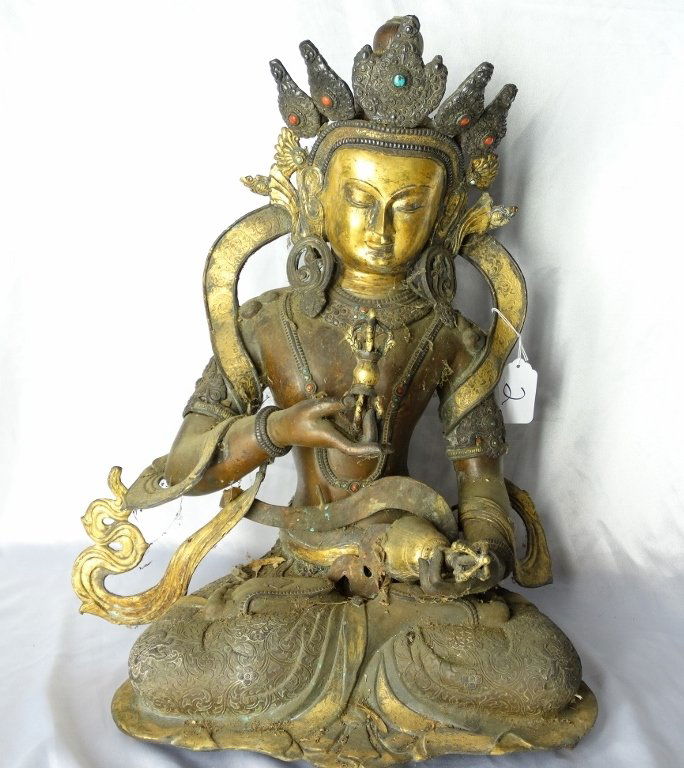 Antique Patinated Hindu 24" Bronze Statue (1 of 5)