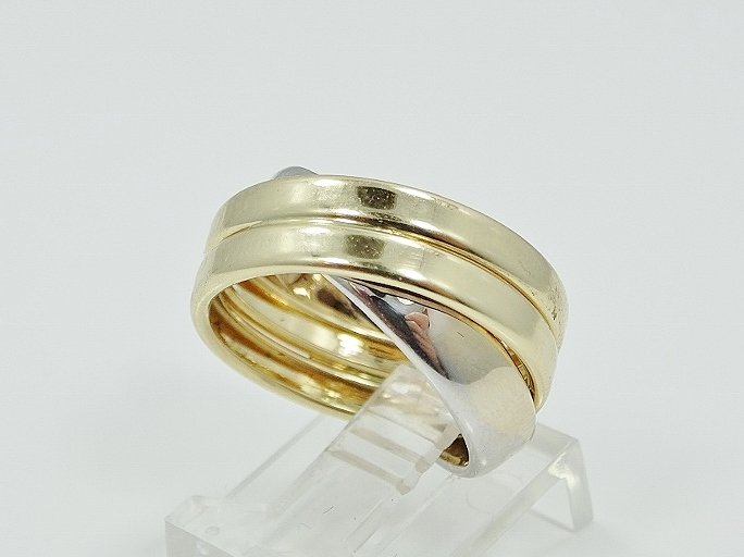 14K White & Yellow Gold 10mm "Triple-Band" (1 of 4)