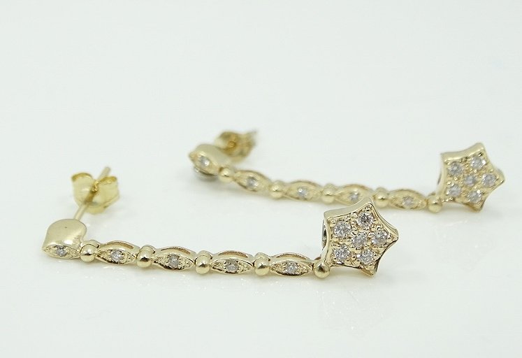 1/2ctw Diamond & 14K Earrings UNIQUE STYLE (1 of 3)