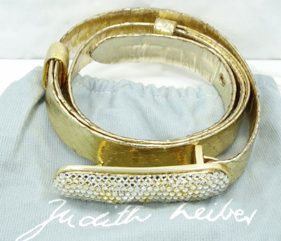 Judith Leiber Couture Swarovski Fashion Belt: Judith Leiber Glitz Haute Couture Swarovski Adjustable Fashion Belt - Measures: 34"