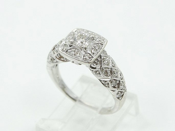 1ctw VS1-VS2/G-H Diamond & 14K Ring W/Lattice (1 of 4)
