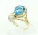 2.50ct Blue Topaz & 14K Ring W/Diamond Accents