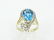 2.50ct Blue Topaz & 14K Ring W/Diamond Accents - 2