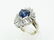 2ctw VS1-SI1/G Diamond,2ct Ceylon Sapp. 14K Ring