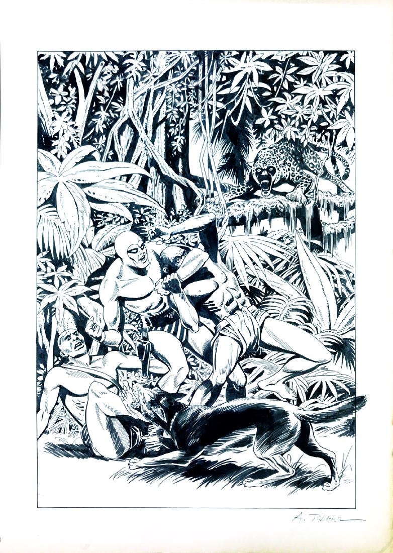 ANGELO TODARO - Phantom: Originale di copertina matita e china su cartoncino. Cm 35,5x50. Ottimo stato, firmata.