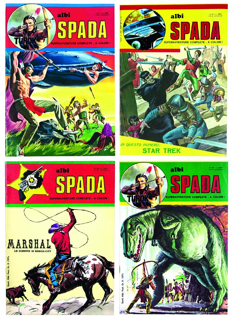 ALBI SPADA: Edizioni Spada nuova serie 1974-77, completa da 1 a 30. Pubblica Turok, Star Trek, Magnus e Marshall. Edicola magazzino. ENG