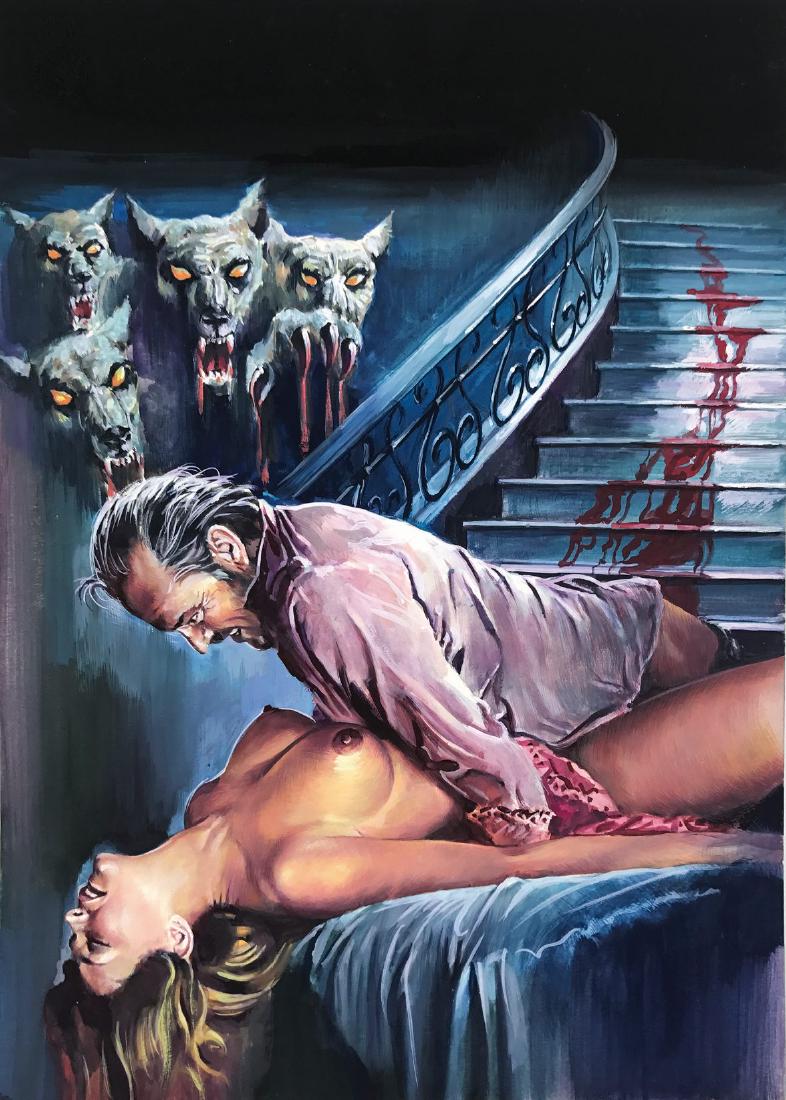 ENZO SCIOTTI - Terror: Generazione immortale: Originale di copertina per Terror n. 181, Novembre 1984; pubblicato in Francia sulla Serie Rouge n. 138. Tempera su cartone, cm 25x35. Ottimo stato. ENG Original cover art for Terror Blu #181; tempera