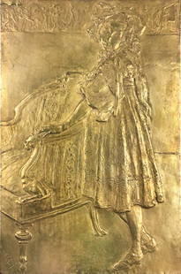 LEONARDO BISTOLFI - Regina: 1894 ca. Bassorilievo, bronzo, cm. 33,7x51. Ottime condizioni.