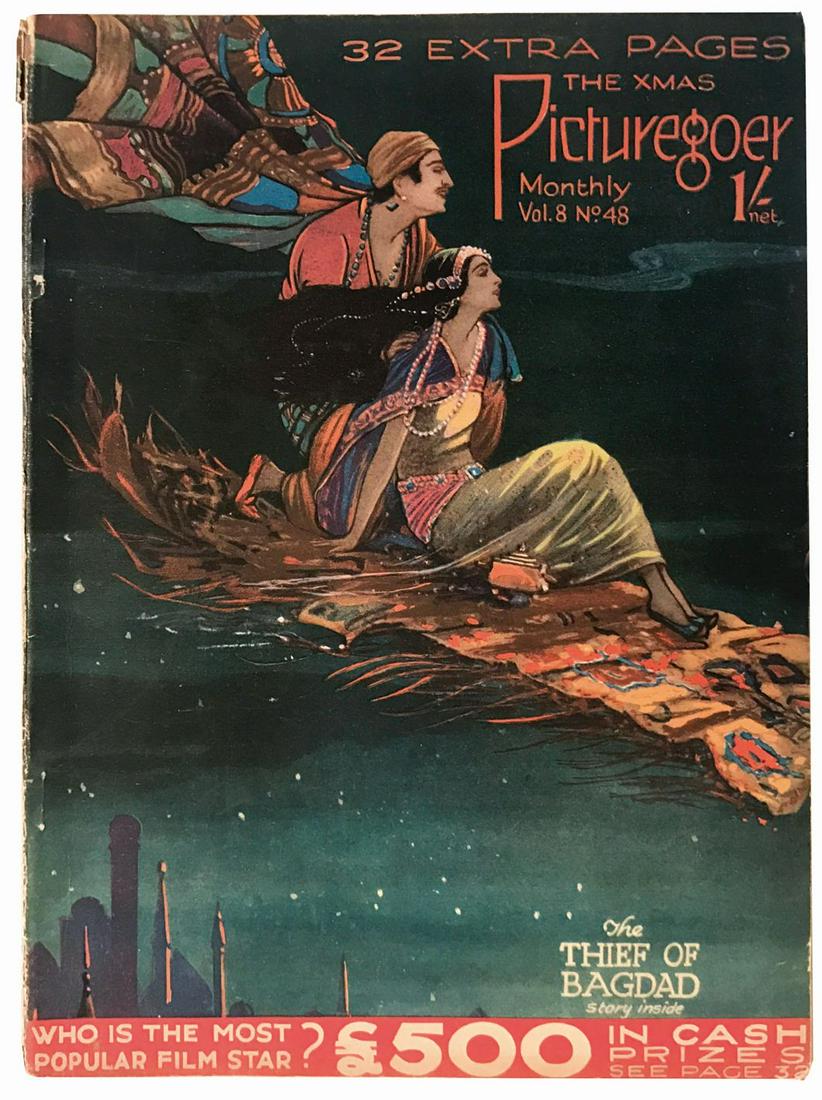 PICTURE GOER MONTHLY: 1924- 1930. Lotto di 8 riviste. Cm 31.5x22.5. Pp. 68. Comprensivo del n.48 “Natale 1924” con fogliazione aumentata. Pagine interamente illustrate, presentazione dei film della stagione. Complessiv