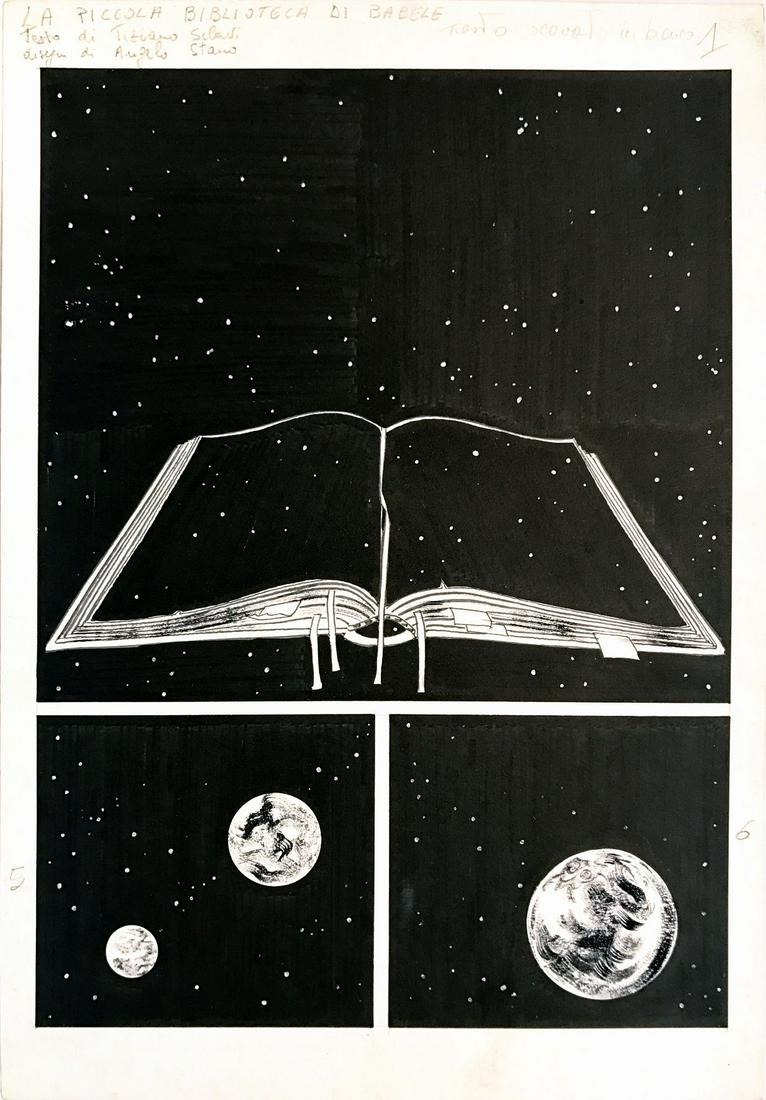 ANGELO STANO (1953) - La Piccola Biblioteca di Babele: “Esiste, da qualche parte nel cosmo infinito, e oltre, una biblioteca. E' chiamata “Biblioteca di Babele”, e nei suoi volumi viene scritto tutto ciò che è, man mano che succede. Dalla nascita 