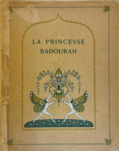 E. DULAC - La Princesse Badourah: EDMUND DULAC - La Princesse Badourah. Conte des Mille et une Nuits. H. Piazza, Parigi, 1914, prima ediÂ­zione. Brossura figurata con ori, cm 30x23, pp. 120, figurata dal Dulac con tavole a colori