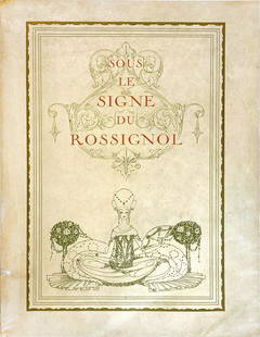 NIELSEN - Sous le Signe du Rossignol: Di H. Jacques, H. Piazza, Paris, 1923. Esemplare facente parte della tiratura di testa di sole 150 copie con una suite a colori, su una di 1500 esemplari. Brossura figurata con ori, cm 30,5x23,5, pp.