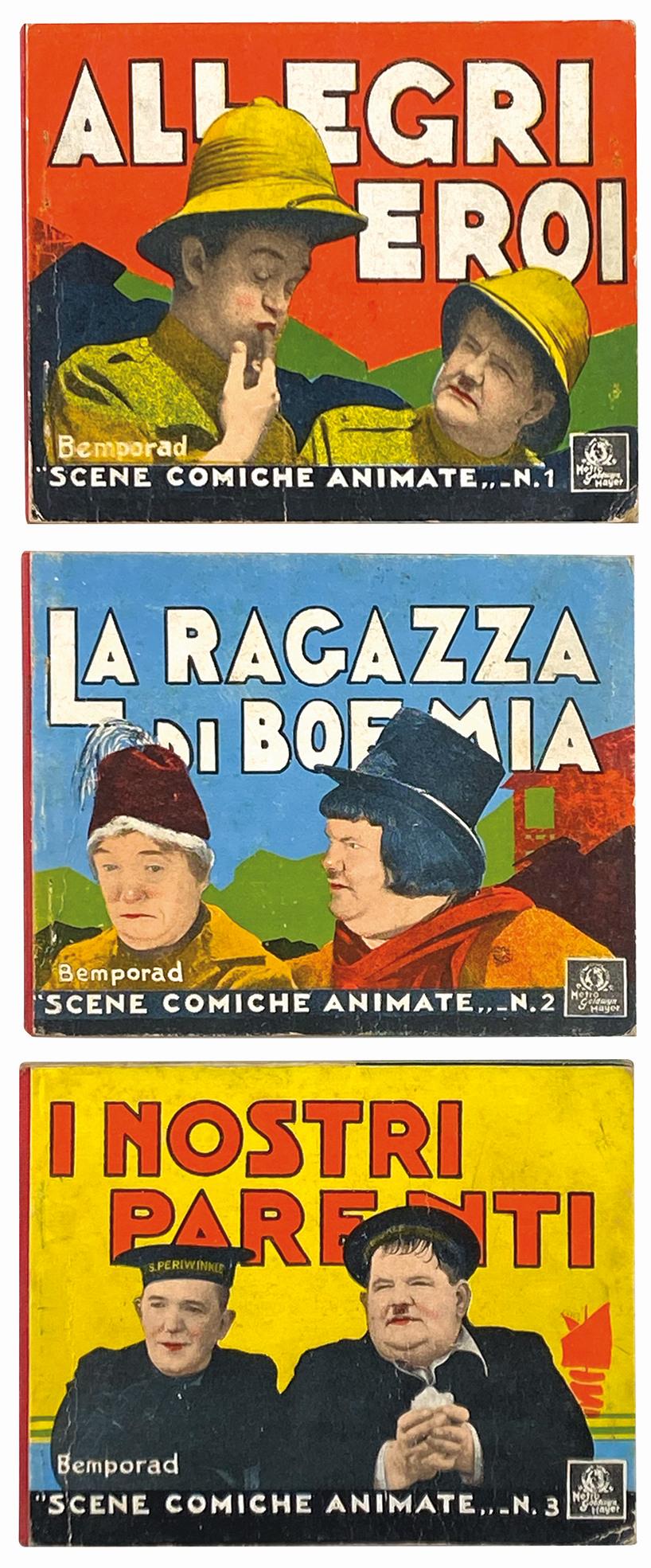 Criche e Croc: Scene Comiche Animate: Serie completa di 3 albi, Bemporad, non datati ma seconda metÃ anni '30. Brossura cm 9x11,5. Fotofilm con fotogrammi che si animano come flipbook dai film prodotti dalla Metro Goldwin Mayer; ottimo