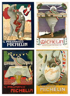 BISCARETTI - Il Pneumatico Michelin: Lotto composto da 4 riviste, 1911-1912. Edite dall'Agenzia italiana pneumatici Michelin. 1911 aprile, agosto-settembre, dicembre e 1912 marzo-aprile. Numeri proÂ­gressivi nn. 27, 30, 32, 34.