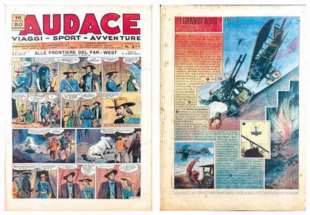 Audace 1939, periodo Mondadori: Sequenza dal n. 276 dell'aprile 1939 al n. 297 del settembre 1939 (ad eccezione del n. 296). Il giorÂ­nale diretto da Federico Pedrocchi pubblica "Alle frontiere del Far West" di Albertarelli, "Sig