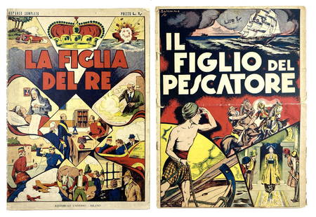 Il Figlio del Pescatore; la Figlia del Re: SALEMME, CAPPADONIA - Il Figlio del Pescatore; la Figlia del Re e altri. Lotto composto da 4 albi dell'InÂ­trepido n. 3, 5, 7, 13. Editoriale UniÂ­verso, 1937. Spillato cm 35,5x25. Buono stato,