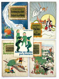 Il Carnevale di Nicoletta ed altri: BATTIGELLI; BIANCHI - Il Carnevale di Nicoletta; Anche un Soldo puÃ² bastare ed altri. Lotto composto da 4 volumi, ed. S.A.I.E.; â€œCollana d'oro&rdquo;. Non datati ma anni '40. Cartonati cm 28x