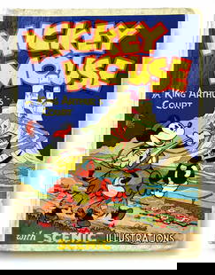 Mickey Mouse in King Arthur's Court pop-up: AL TALIAFERRO, TOM WOOD - Mickey Mouse in King Arthur's Court pop-up. Dean & Son Ltd, Londra, 1934. Prima edizione inglese. Cartonato cm 25x19. Sguardie figurate, illustrazioni in bianco e nero e 4 ta