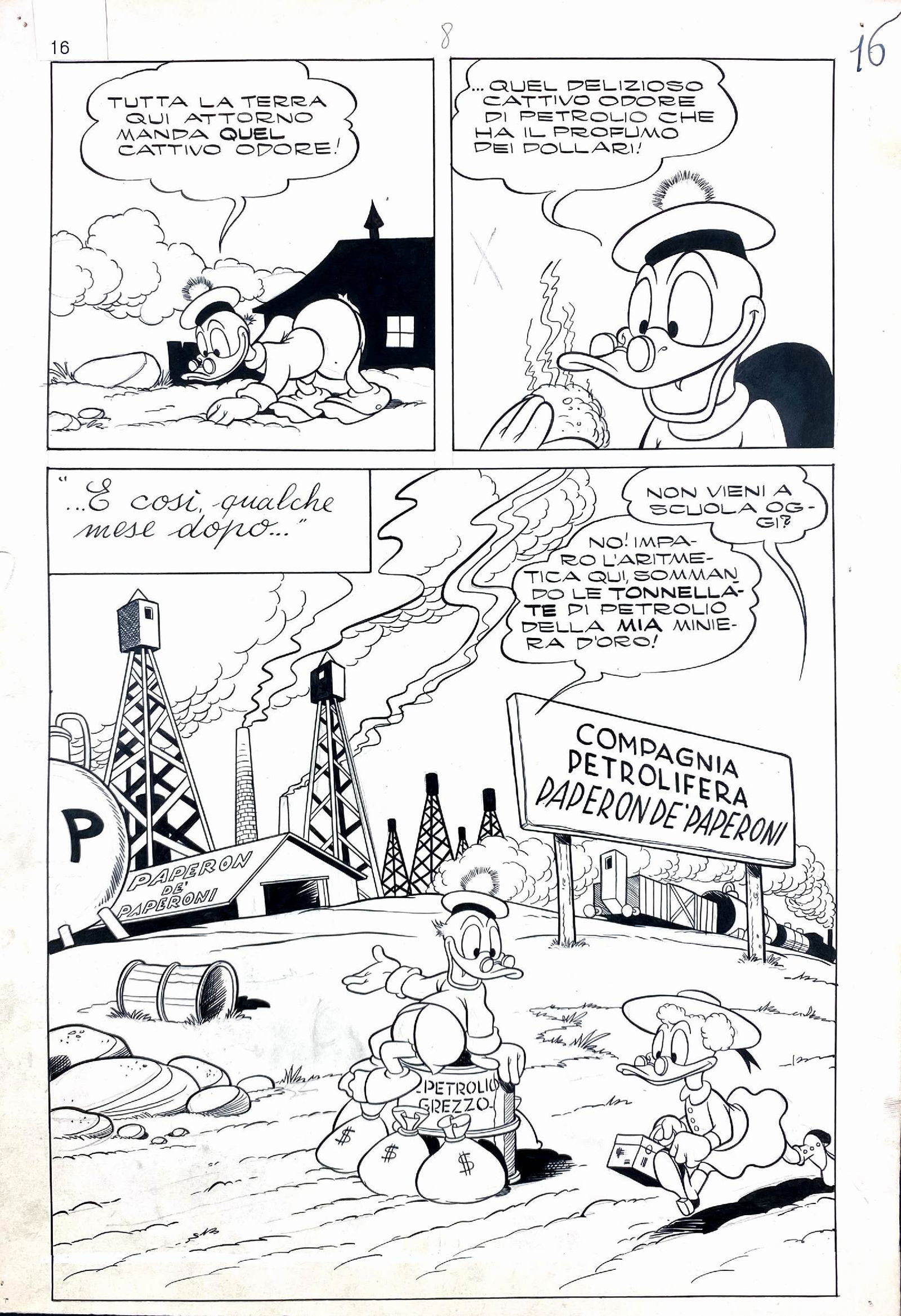CARPI - Andiamo a Scuola con: GIOVAN BATTISTA CARPI - Andiamo a Scuola conâ€¦. Tavola originale per la storia scritta da Guido Martina e pubblicata su â€œTopolino” libretto n. 125 a pag. 10, Mondadori, 1955. Pubblica