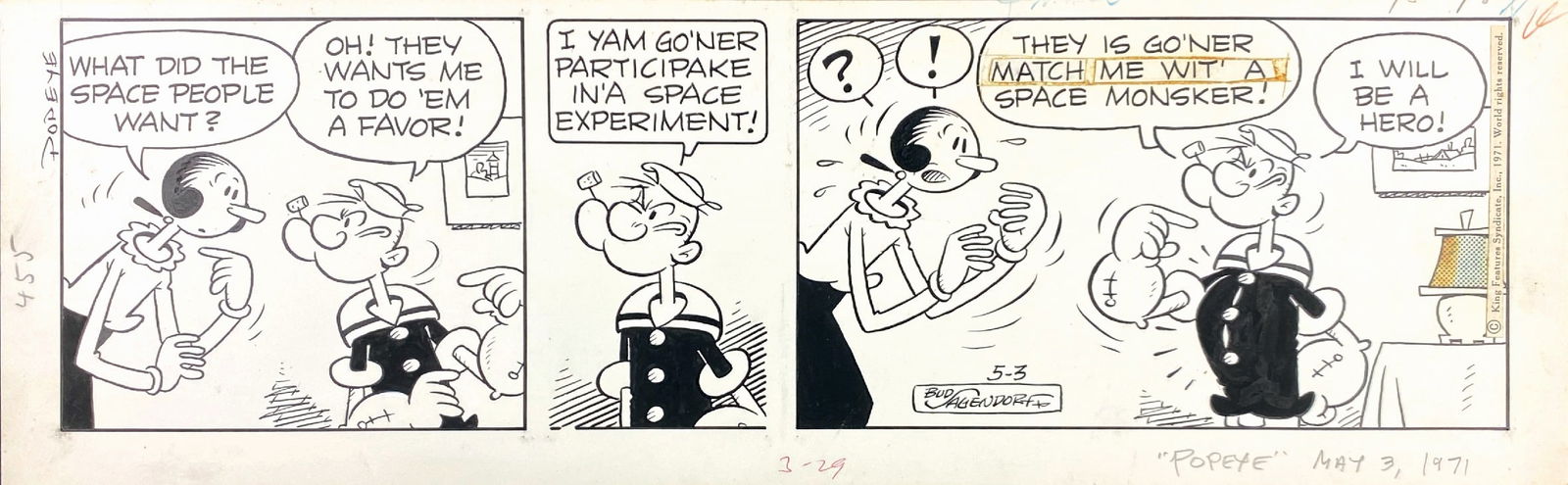 BOB SAGENDORF  -  Popeye: Space People (1 of 1)