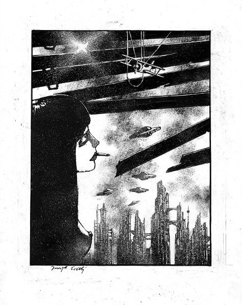 DANIJEL ZEZELJ, Illustrazione per calendario Il Gri: Illustration for Il Grifo calendar. Mixed technique on cardboard. Signed, second half on the 90's. Tecnica mista su cartoncino cm 22x28 (disegno cm 16x21), firmato. Realizzato nella seconda metà deg