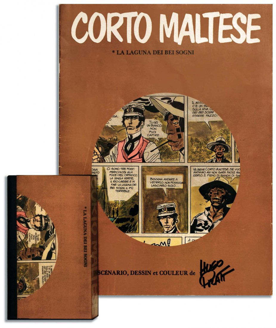 Corto Maltese - La laguna dei bei sogni: Corto Maltese - La laguna dei bei sogni - A great copy with a slight reading crease. With a vhs of the cartoon version by Secondo Bignardi. Published in 1972. En très bon état, avec un léger pli d