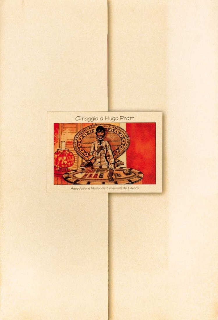 Omaggio a Hugo Pratt: Omaggio a Hugo Pratt - Portfolio preserved in cardboard case. It contains 4 sheets, one with introduction and 3 artsfrom “Sgt. Kirk” on high quality paper. published in the 80's. Portfolio en co