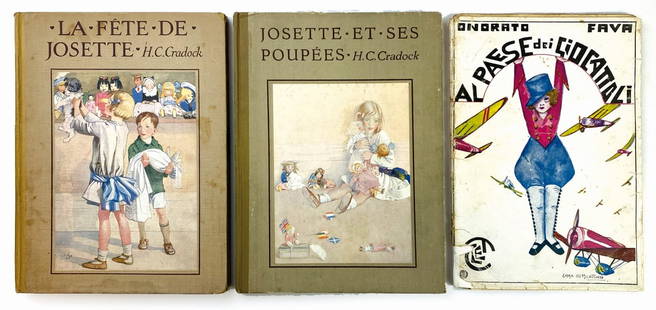 Josette Et Ses Poupees, Paese dei Giocattoli: HONOR C. APPLETON - Josette Et Ses Poupees, Al Paese dei Giocattoli. Lotto composto da 3 libri figurati: Josette et ses Poupées e La fête de Josette, edizioni francesi dei libri scritti da Miss H.