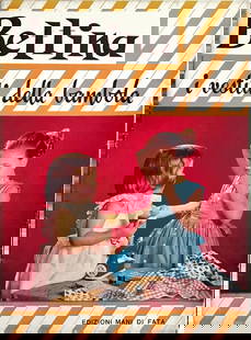 Bettina: I Vestiti della Bambola: Edizioni Mani di Fata, non datato ma primi anni '60. Spillato, cm 34x25. Pp. 36. Con modelli di bambole a colori, da riprodurre con i cartamodelli. Nuovo, mai giocato. ENG Edizioni Mani di Fata,