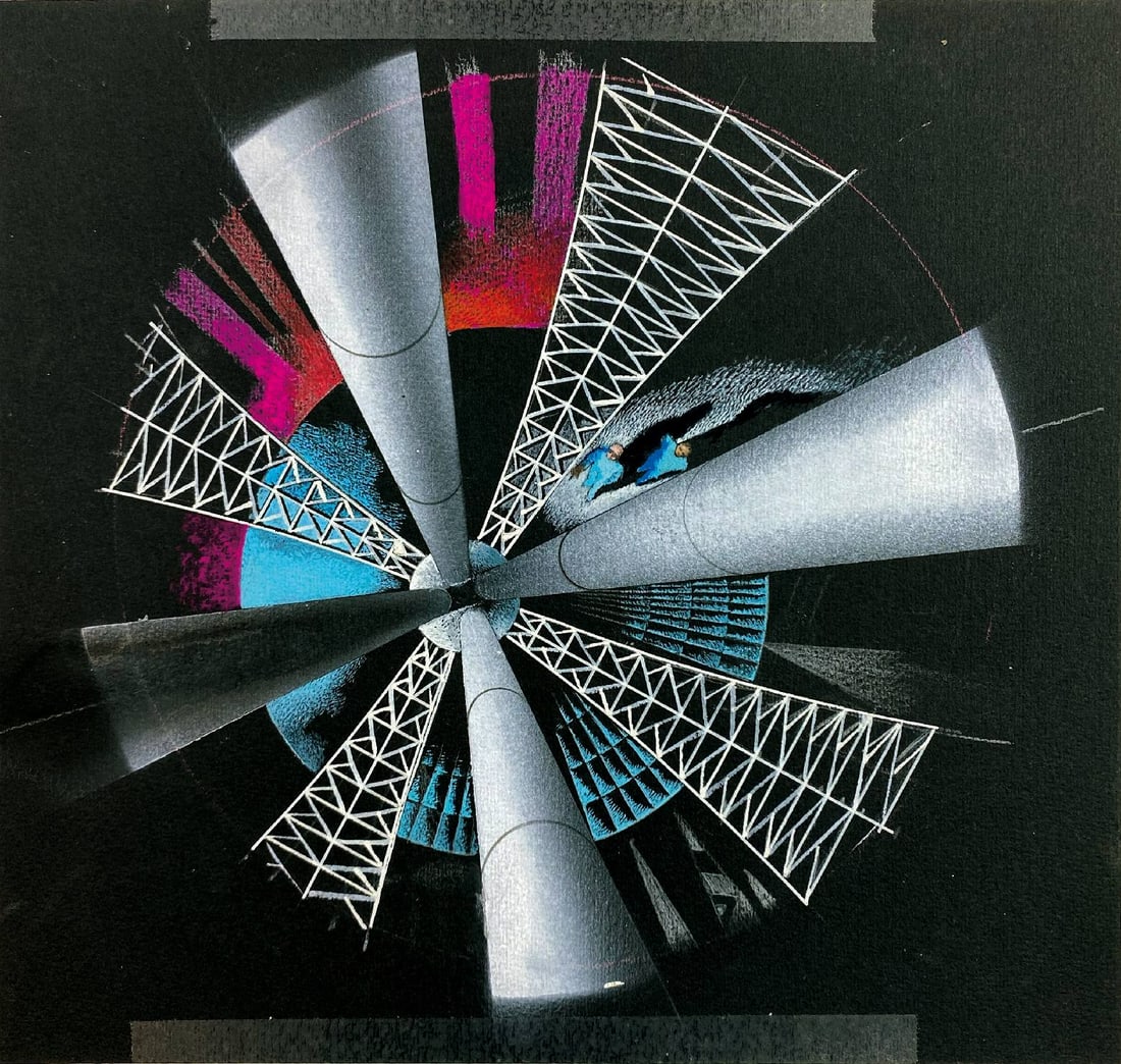 KAREL THOLE - La Stella dei Giganti: Originale di copertina per il romanzo fantascientifico di James P. Hogan edito nella collana i Romanzi di Urania n 931 (titolo originale “Giants' Star”, 1981), Mondadori, 1982. Tempera su cart