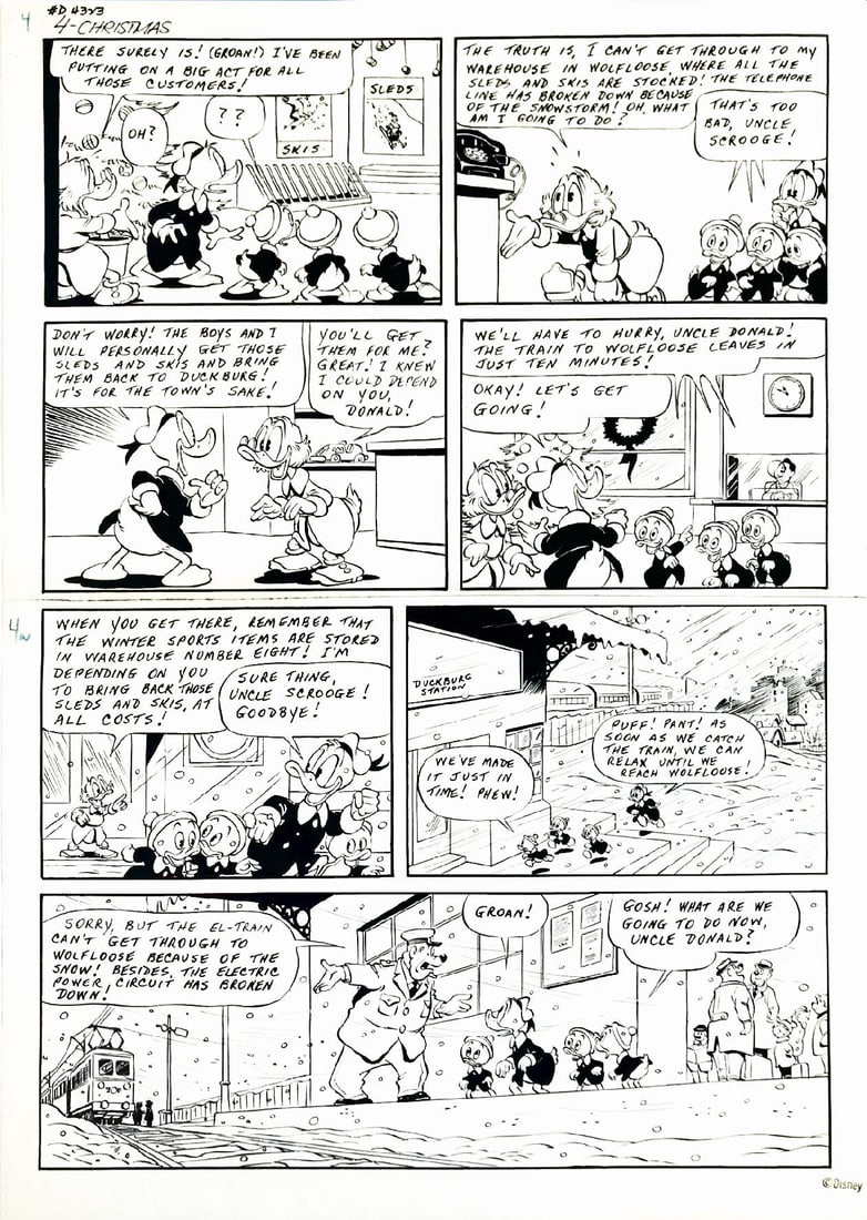VICAR - Paperino e un Problema: VICAR (VICTOR ARRIAGA RIOS) - Paperino e un Problema Tira l'Altro. Tavola originale pubblicata per la prima volta in Danimarca (titolo originale: Donald Saves the Christmas, 1978), e successivamente i