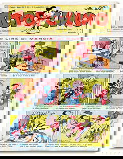 Topolino Giornale n. 54: Nerbini, 6 gennaio 1934. Nuovo. Rifilato, cm 34x25,5. Proveniente da legatura con cucitura a filo. Numero chiave, di insolita freschezza. Esente da restauri.