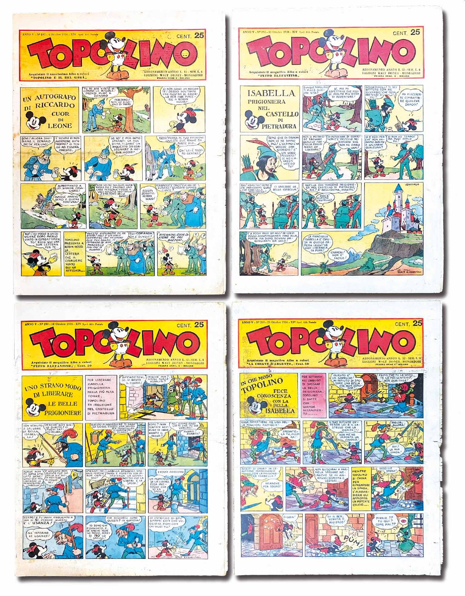Topolino Giornale 1936 nn. 197 a 200 (1 of 1)