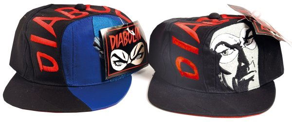 Cappellini Diabolik: Complete sereies of 20 hats licensed by Astorina. New Serie completa dei 20 cappellini originali prodotti su licenza Astorina. Nuovi.