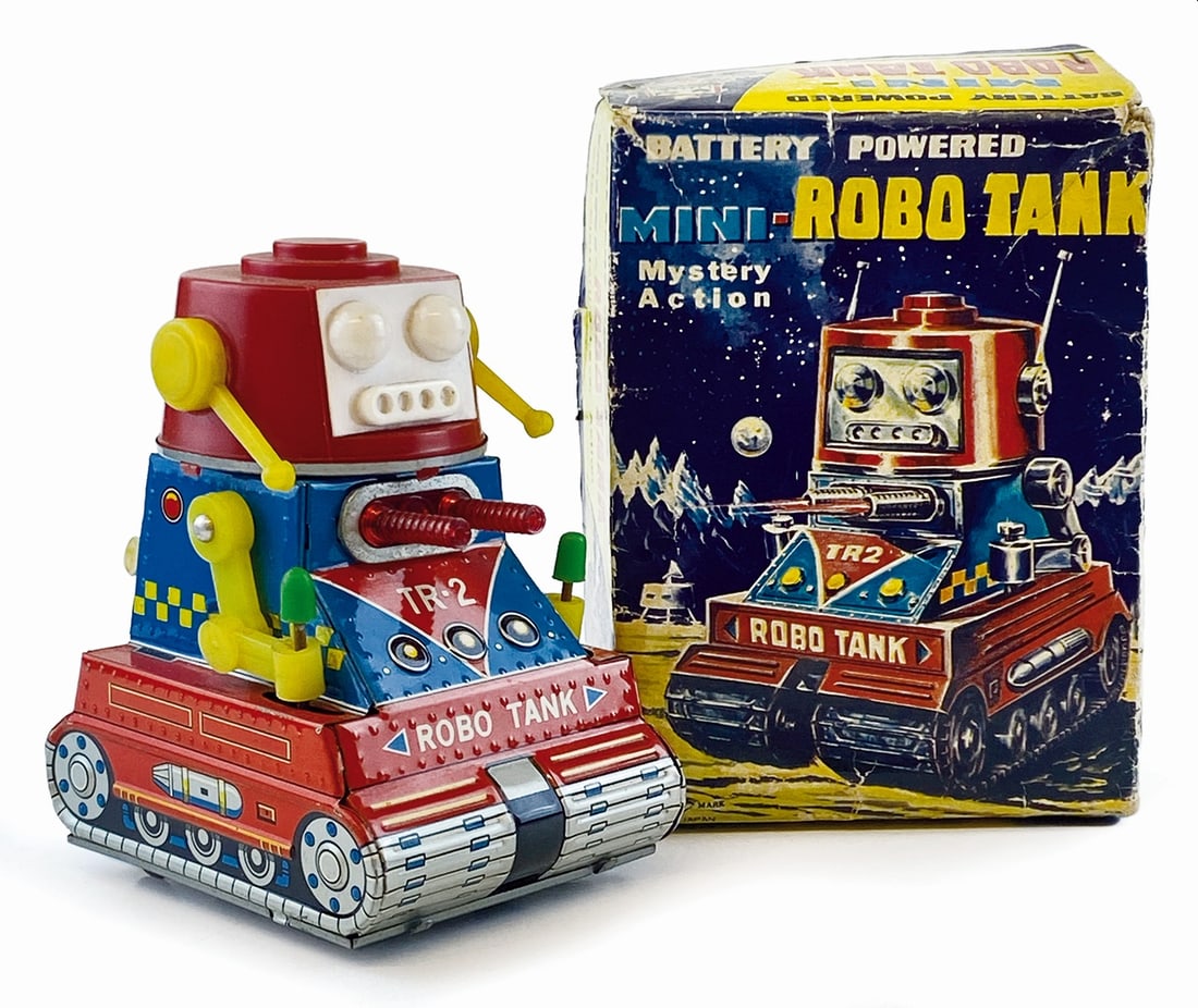 Masudaya Gang Of Five Large Sonic Robot Aka Train Tin Robot